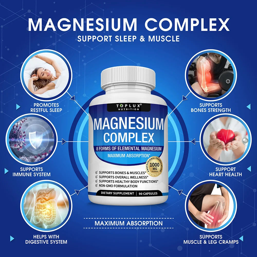 TOPLUX NUTRITION Magnesium Complex 1000MG Supplement
