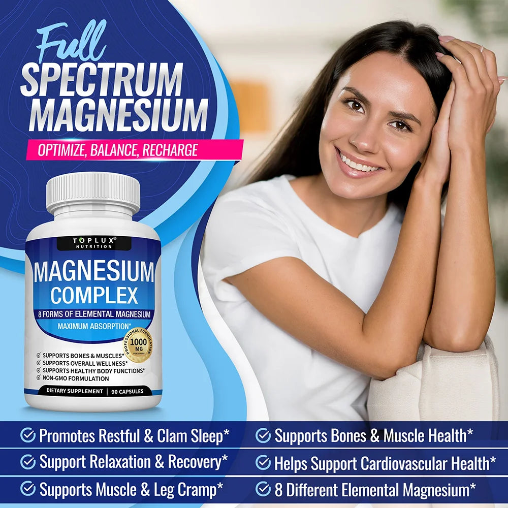 TOPLUX NUTRITION Magnesium Complex 1000MG Supplement