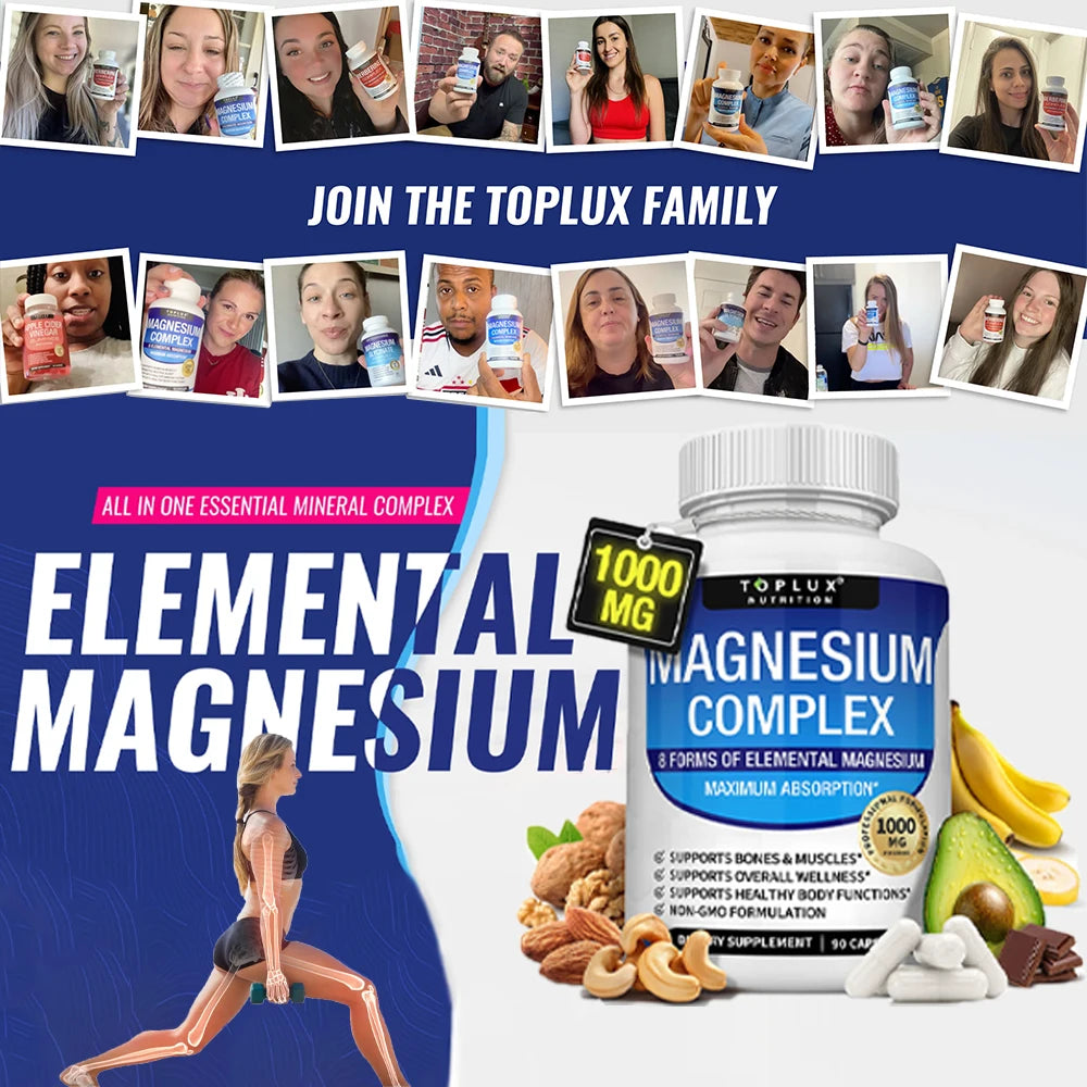 TOPLUX NUTRITION Magnesium Complex 1000MG Supplement