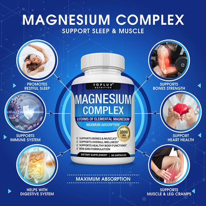 TOPLUX NUTRITION Magnesium Complex 1000MG Supplement